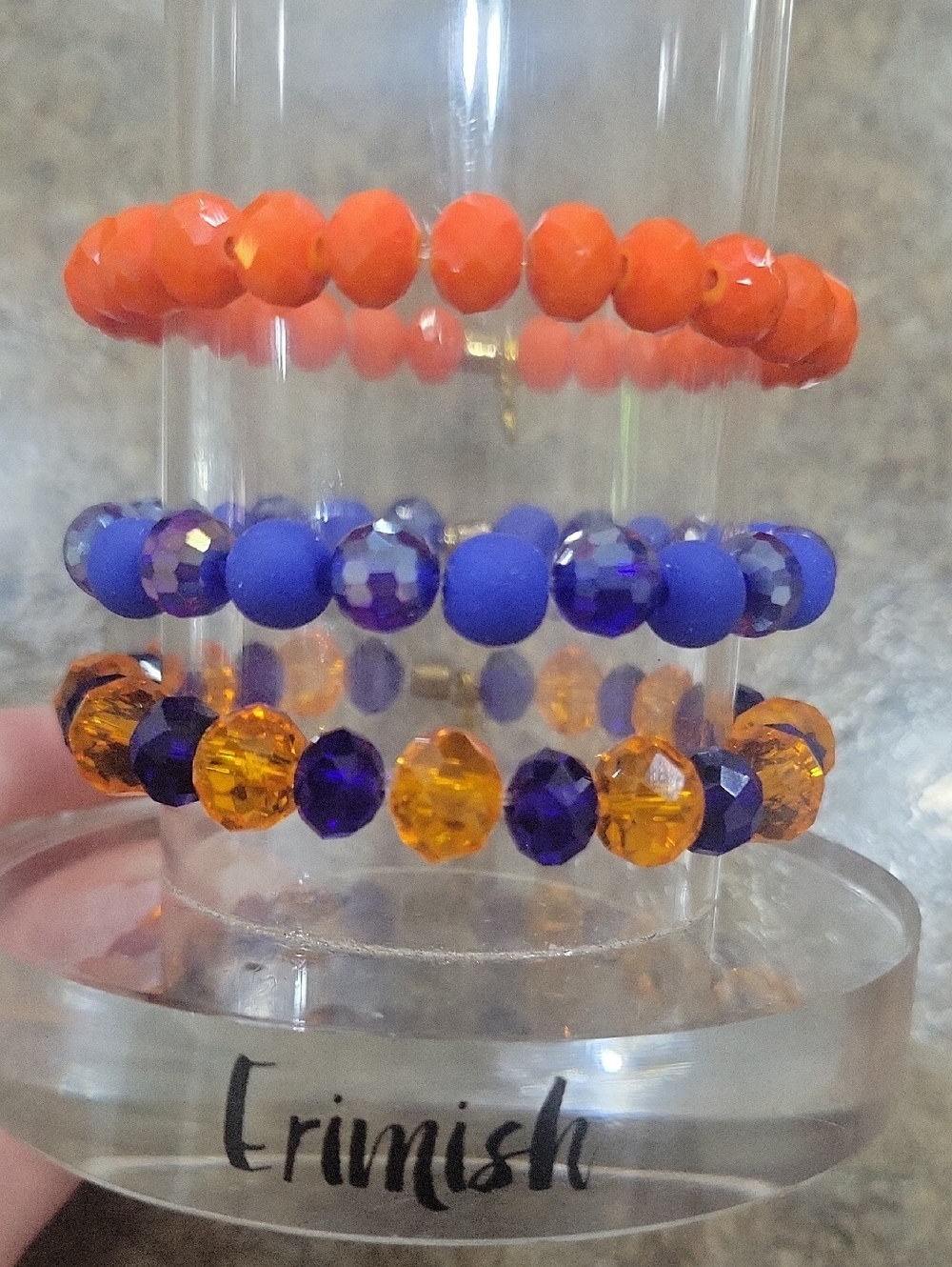Gem Jams By Erimish Orange & Blue Beaded Bracelet Stack